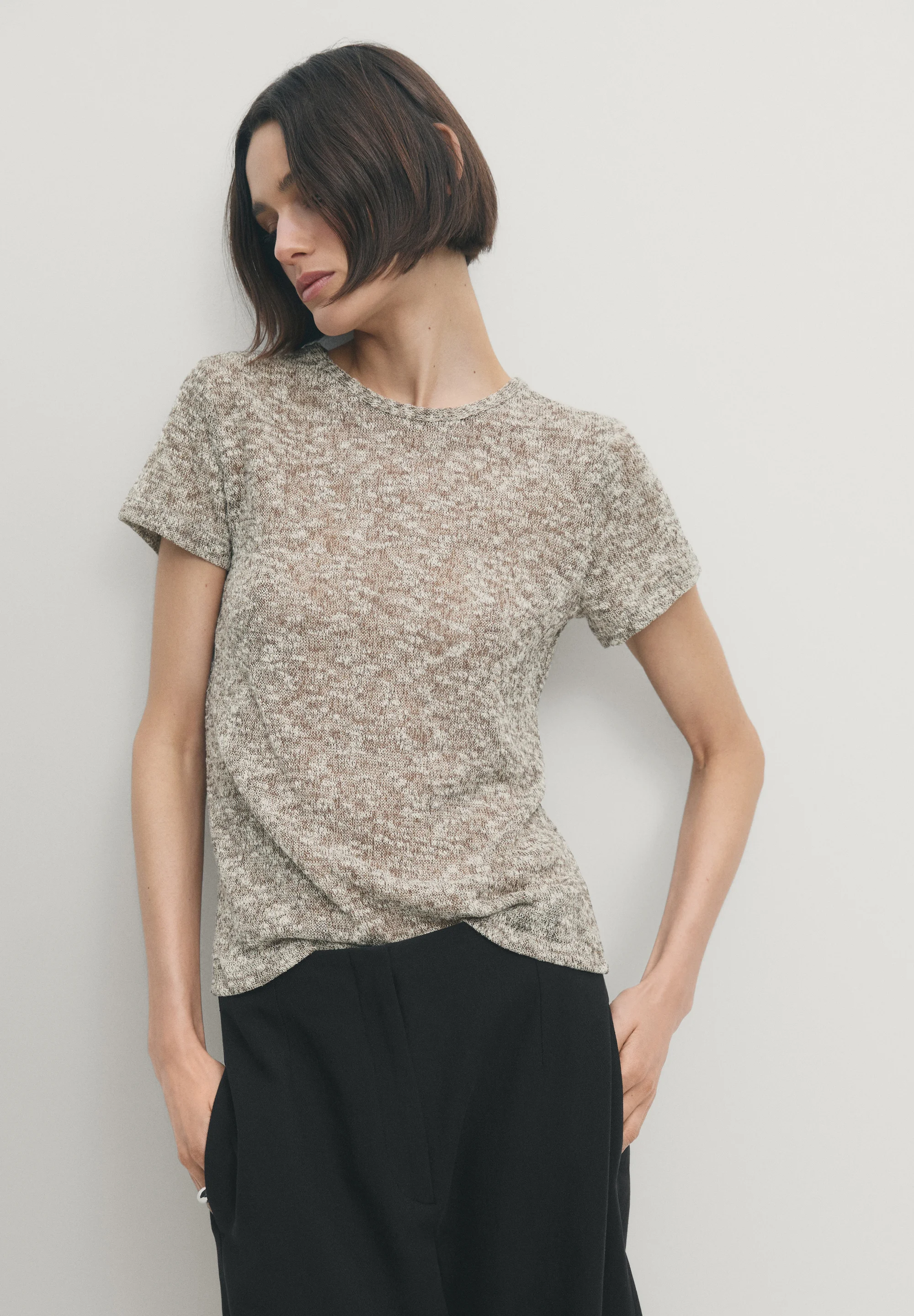 Massimo Dutti TEXTURIZADA MANGA CORTA - Camiseta básica