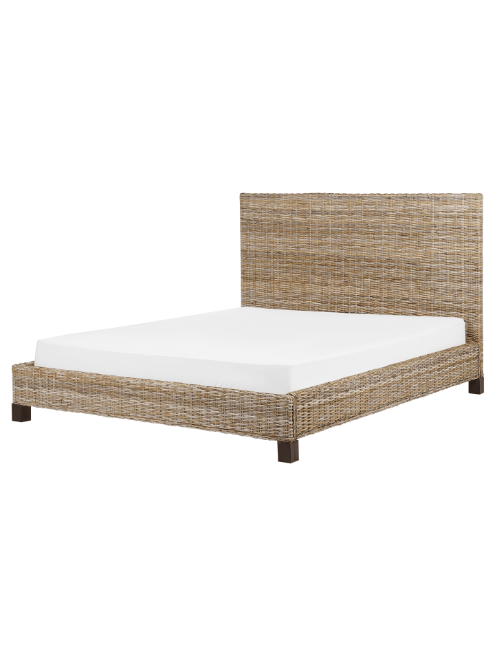 Beliani Doppelbett SALBRIS in /Dunkler Holzfarbton - (W) 172 x (H) 120 x (L) 213 cm günstig kaufen onesize