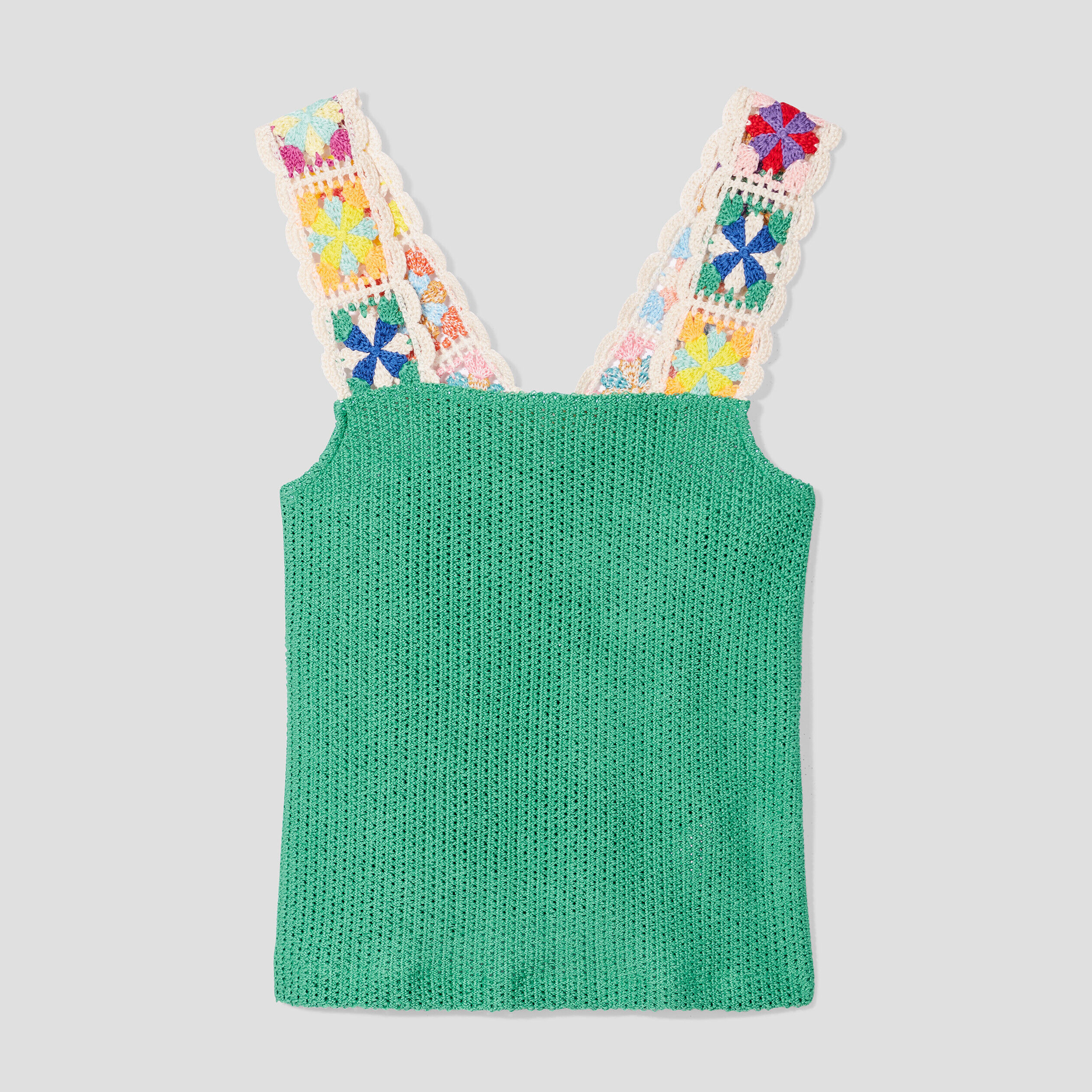 Débardeur bretelles en crochet vert femme | Cache Cache