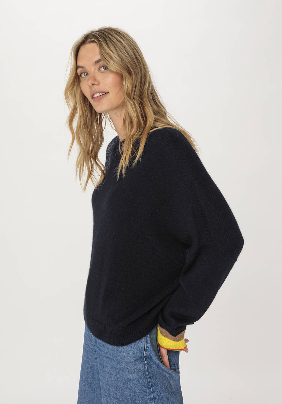 WUNDERKIND X HESSNATUR V-Pullover aus reinem Royal Alpaka