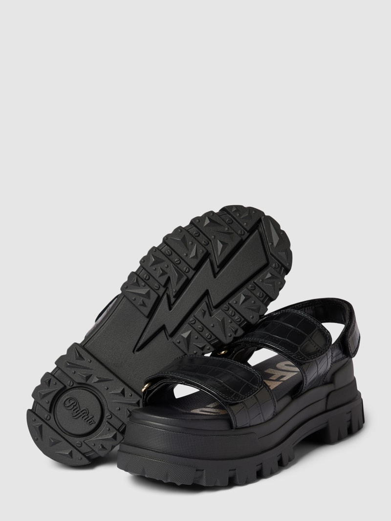 Sandalen mit Klettverschlüssen Modell 'ASPHA' in schwarz