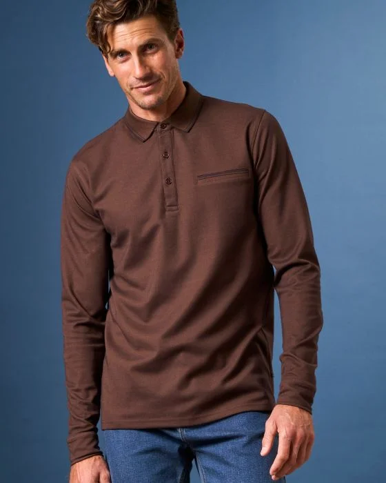 Polo manches longues jersey
