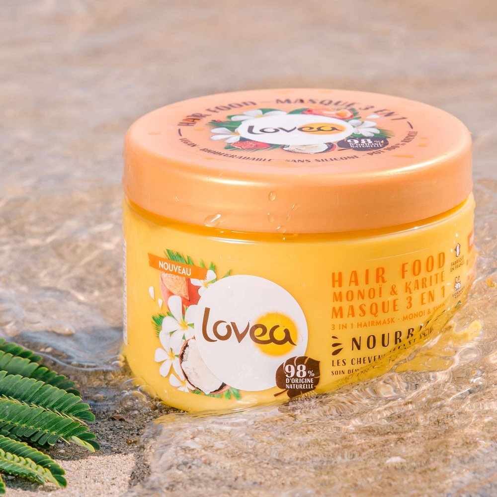 lovea Hair Food Monoï & Karité Masque 3 en 1 Masque Capillaire - Cheveux Secs et Abîmés