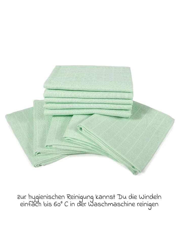 Makian Mullwindel / Mulltuch 10er Pack 80 x 80 cm - Mint in gruen günstig kaufen onesize