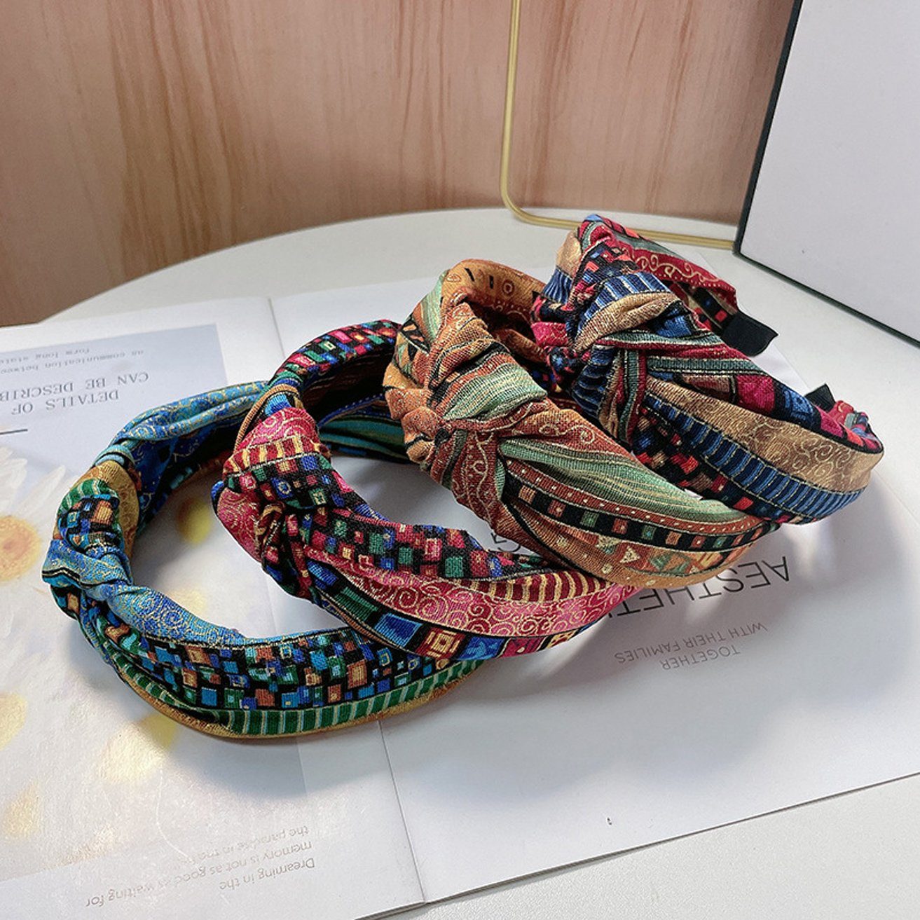 HOHEA H Haarband Stirnband Blaues Stirnband Damen Boho Haarband, 1-tlg., Billige Haargummishaarband kosmetikSommerhaarband, Haarband Damen Winter, Haarband Schminken, Haarband Mädchen