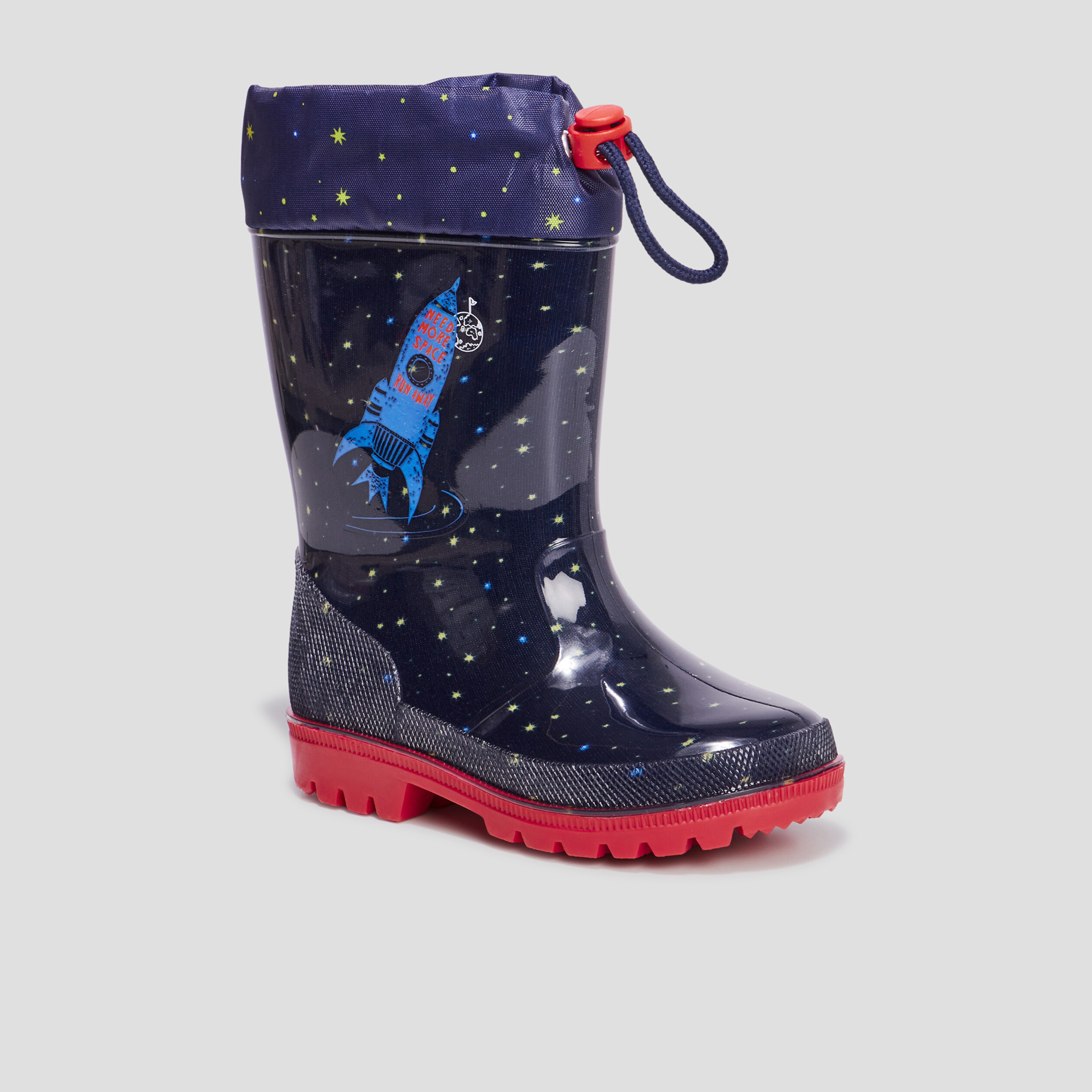 Bottes de pluie haut à coulisse bleu marine garçon | La Halle