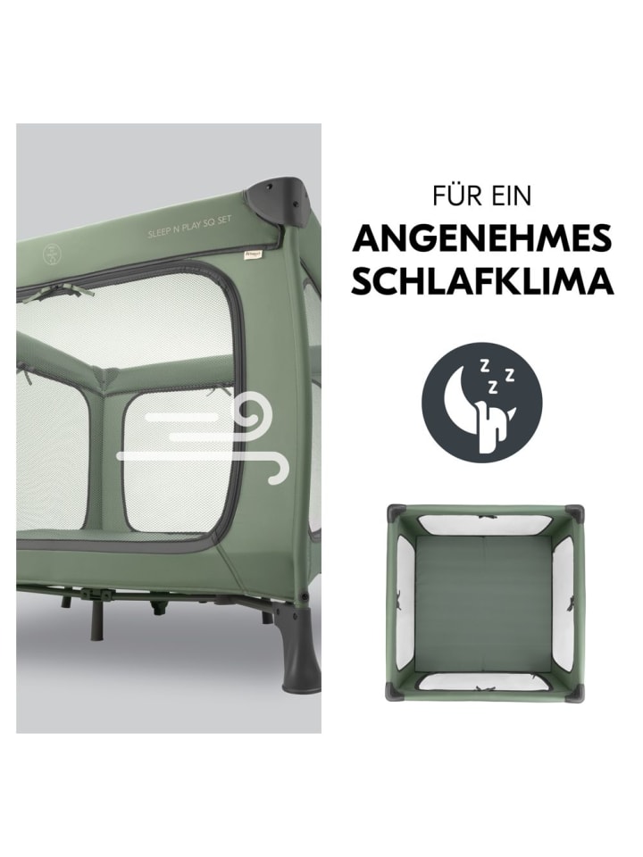Hauck Reisebett & Laufgitter Sleep N Play SQ Set in gruen günstig kaufen onesize