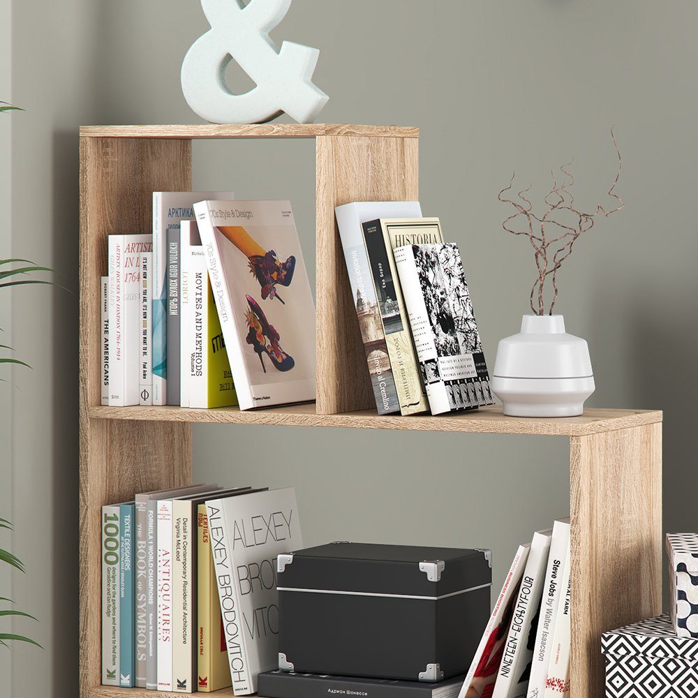 Vicco Raumteiler Bücherregal Standregal ASYM kurz Sonoma