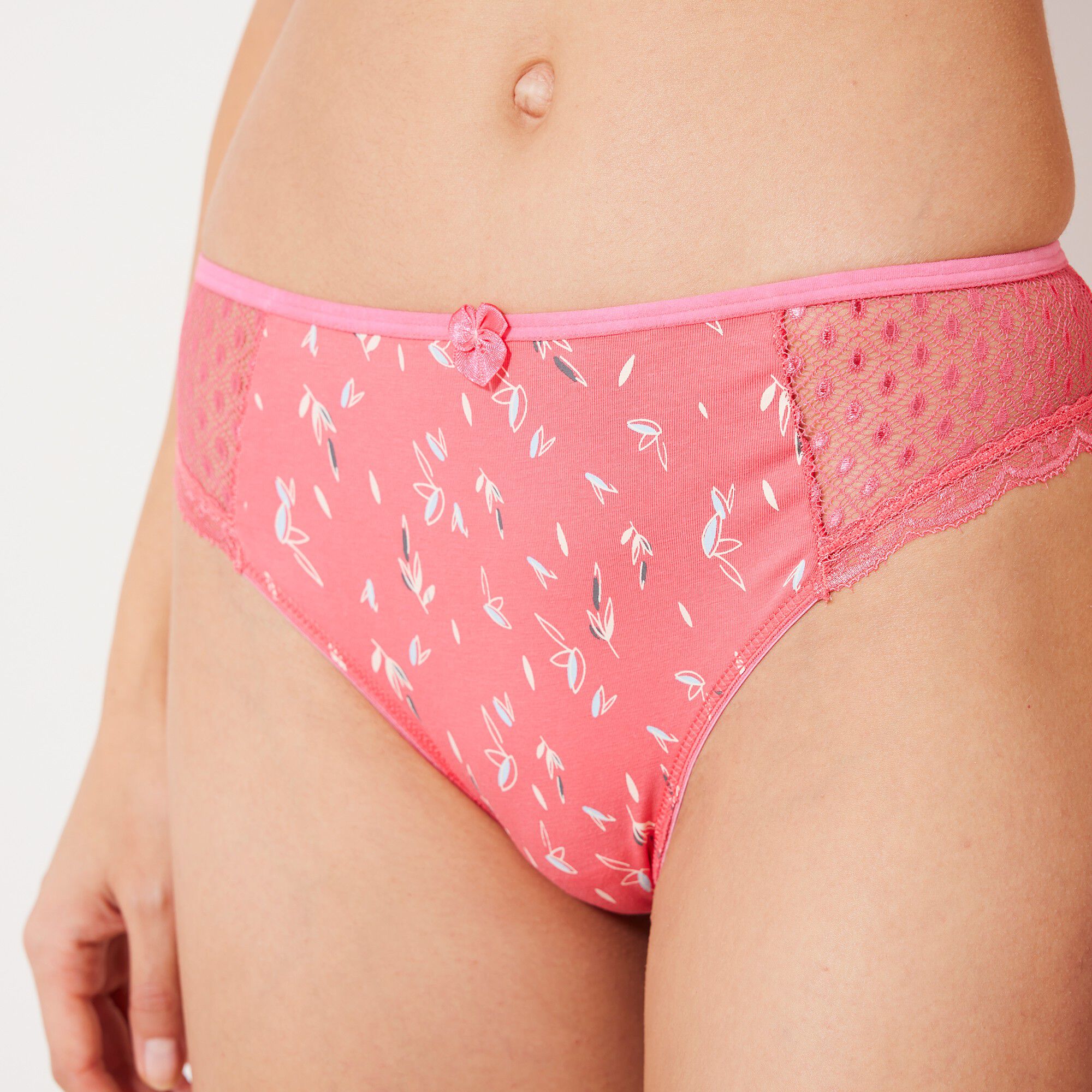 Culotte midi dentelle coton imprimé 