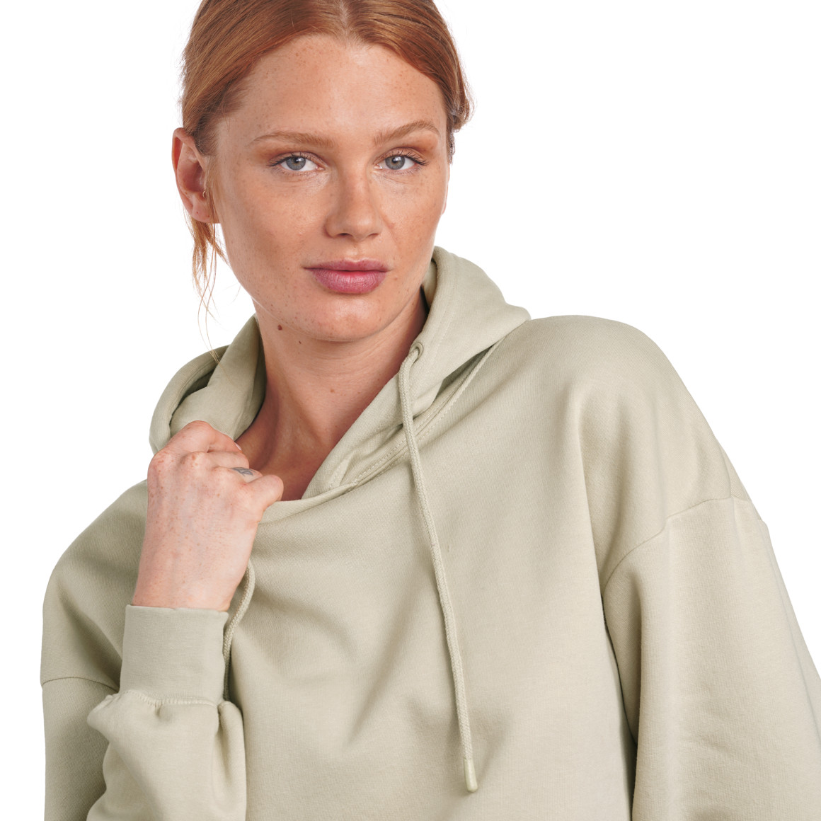 Damen Hoodie mit gummierten Schriftzug