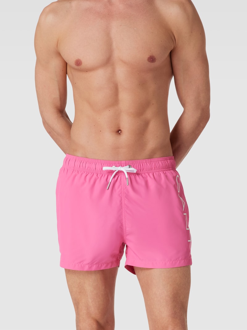 Badehose mit Logo-Print in pink