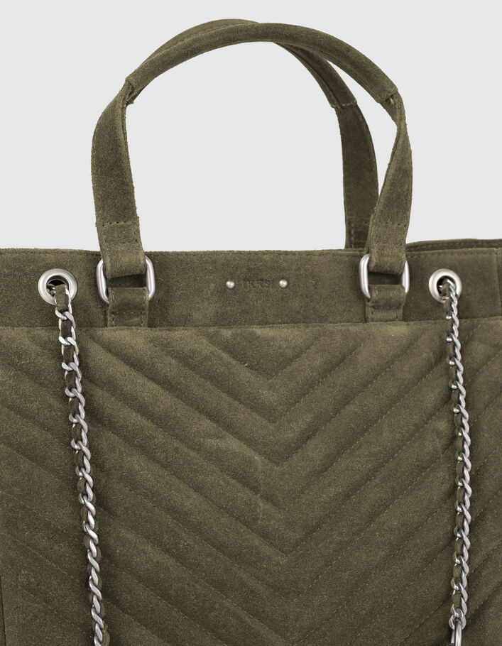 Sac cabas LE 1440 KAKI matelassé chevrons femme