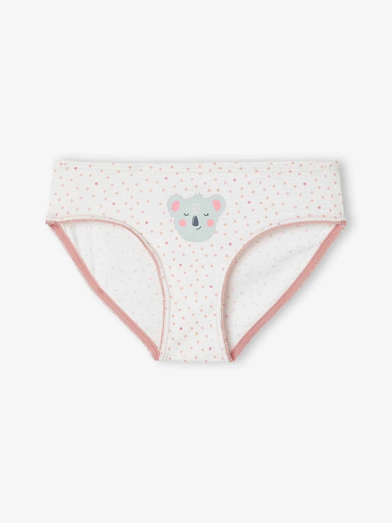 Vertbaudet 7er-Pack Mädchen Slips mit Tiermotiven Oeko-Tex - weiß