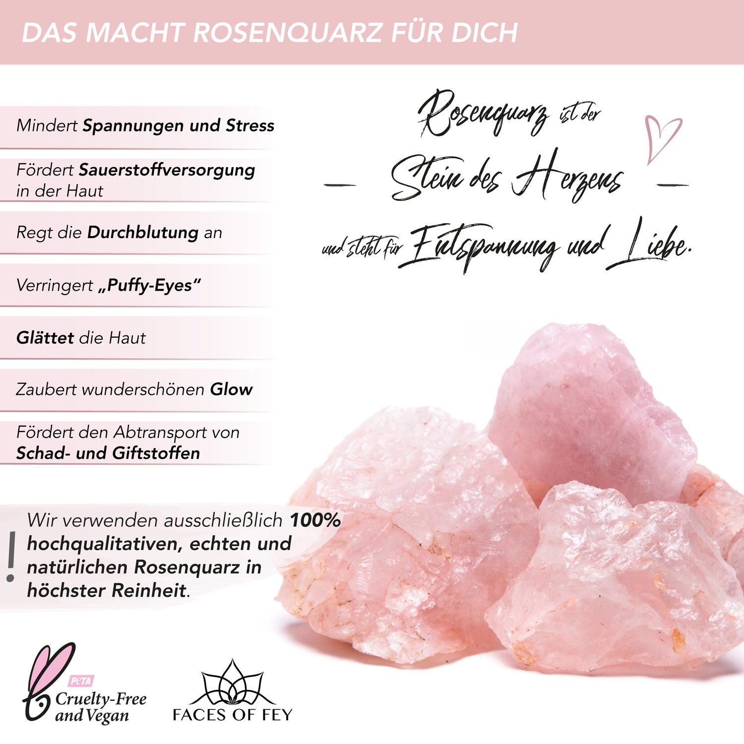 Rosenquarz-Roller