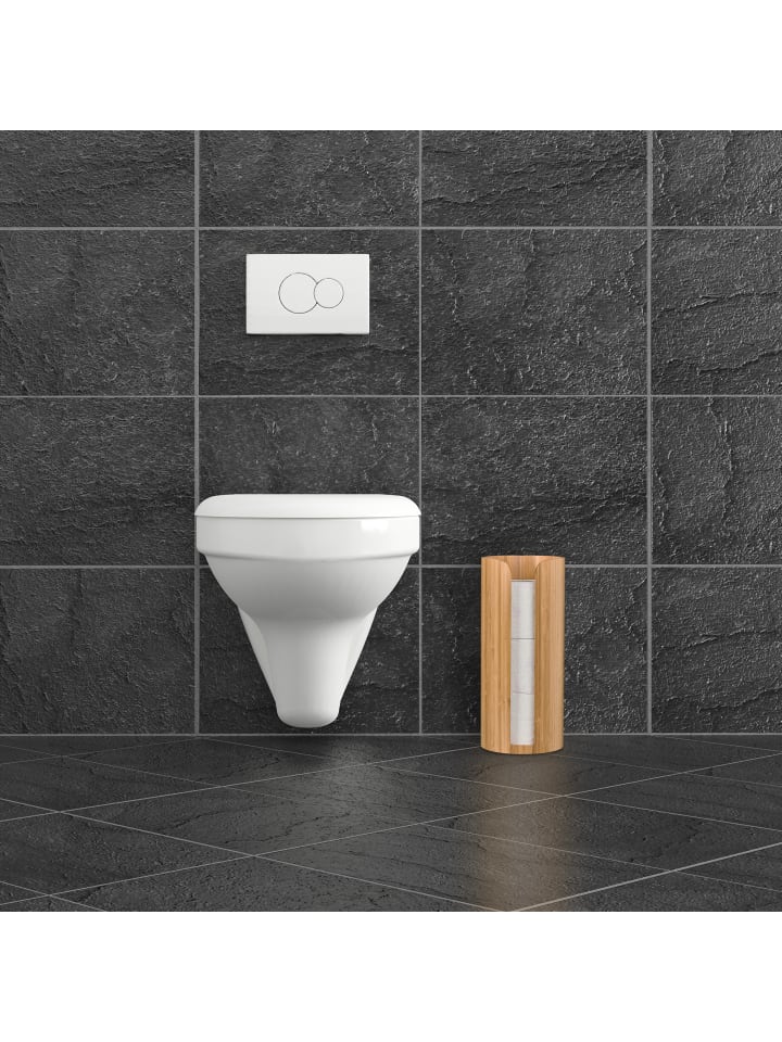 relaxdays Toilettenpapier Aufbewahrung in Natur - (H)33,5 x Ø14,5 cm günstig kaufen onesize