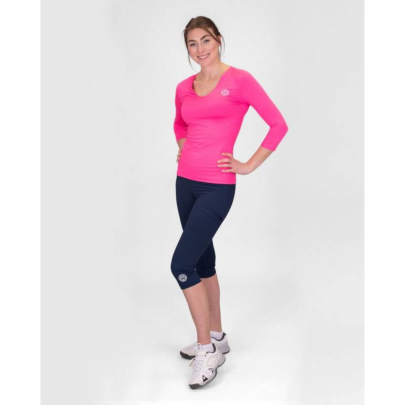 BIDI BADU Crew V-Neck Longsleeve Tennisshirt Damen