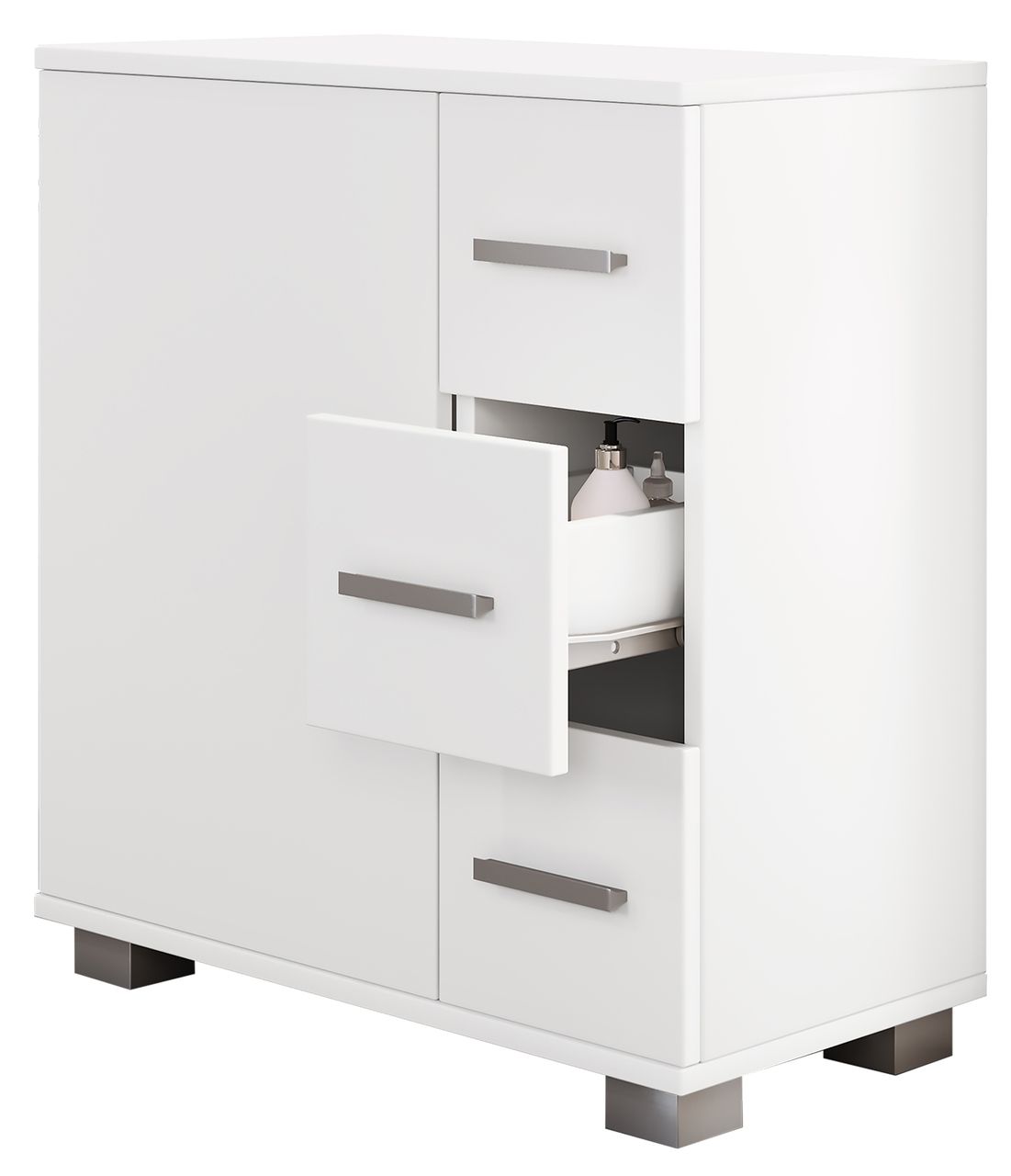 VCM Midischrank mit 3 Schubladen Zalo XL Weiß