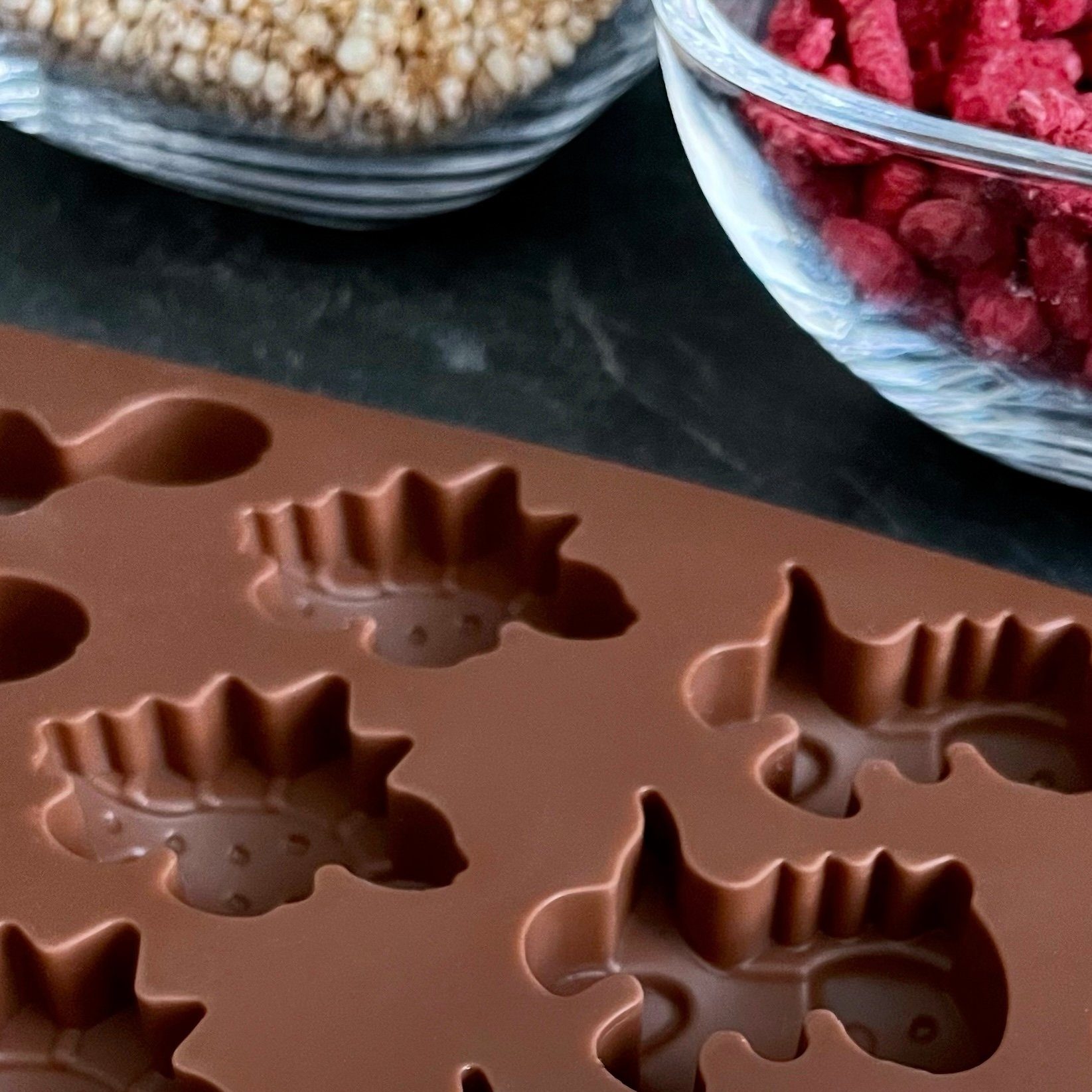 Pure Xocolate Schokoladenform Dino Silikonform für Schokoladen und Pralinen (1-tlg), (1-tlg), Dinos