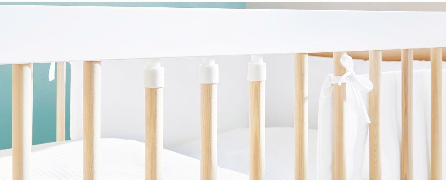 Pinolino® Babyzimmer-Komplettset Round, (Set, 3-St., Kinderbett, Schrank, Wickelkommode), breit groß; mit Kinderbett, Schrank und Wickelkommode; Made in Europe