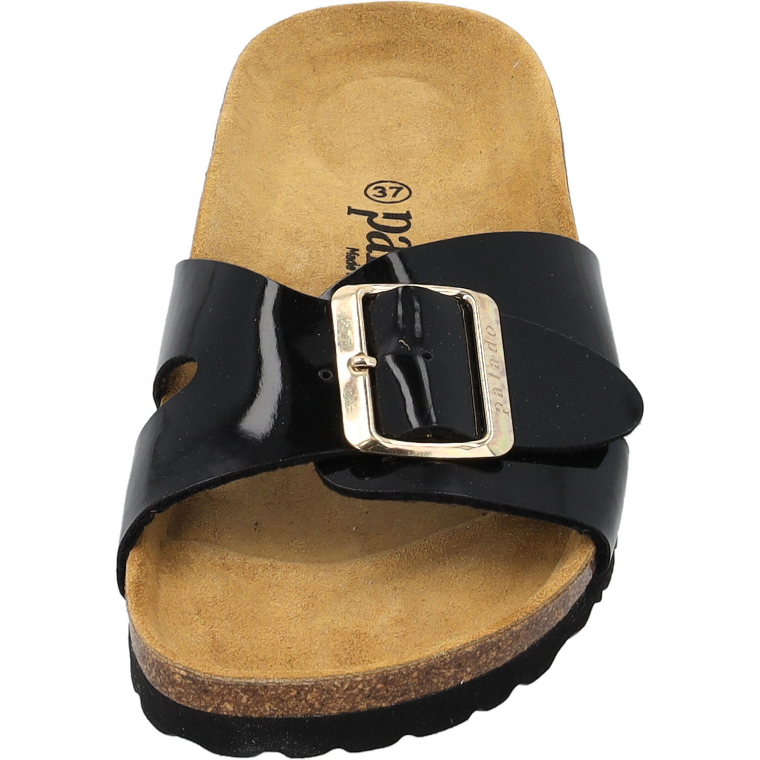 Palado Tinos Lack, Pantoletten, Damen, Schwarz/Gold