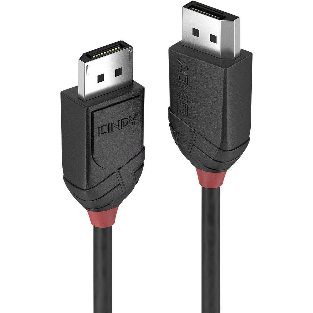 Lindy 0.5m DisplayPort 1.2 Kabel, Black Line HDMI-Kabel, (0.50 cm)