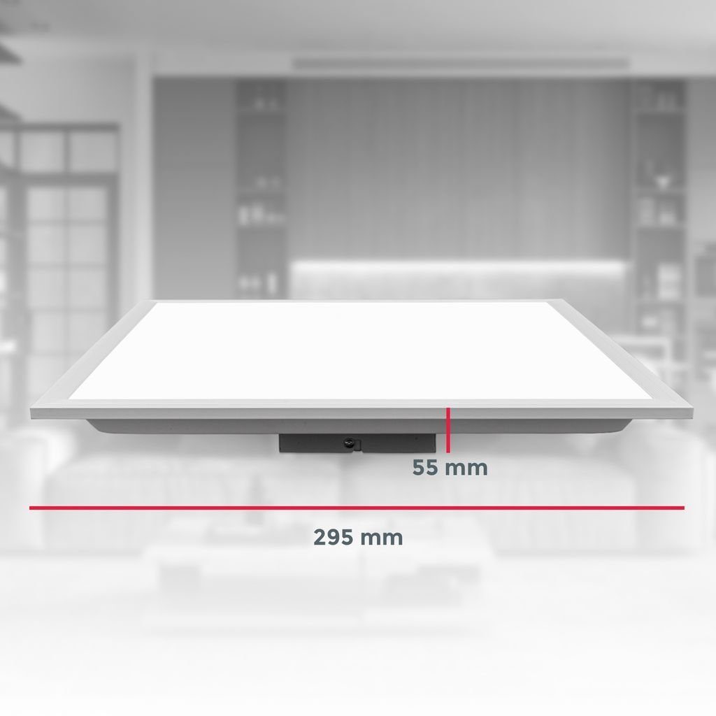 B.K.Licht Deckenleuchte LED Panel Decke eckig Ultra-Flach 29x29 cm Büro Weiß - BKL1325, LED fest integriert, Neutralweiß, 4000K moderne Deckenlampe 12W 1300lm Küche Wohnzimmer