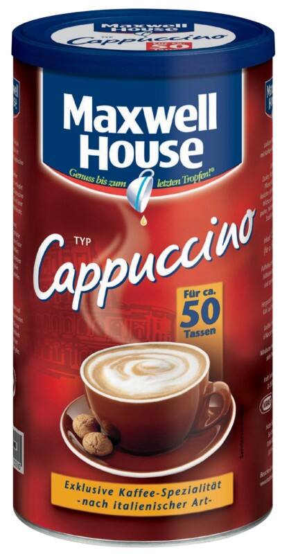 Maxwell House Koffeinhaltig Instantkaffee Dose Cappuccino Intensiv 500 g