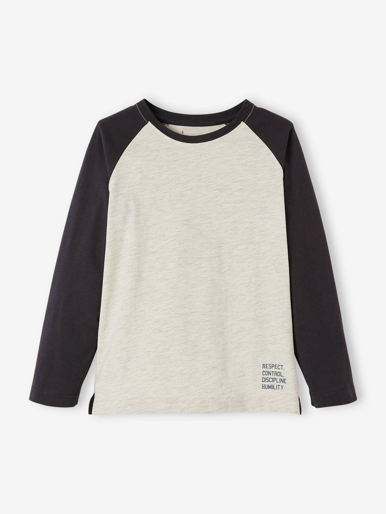 T-shirt sport manches raglan garçon beige chine