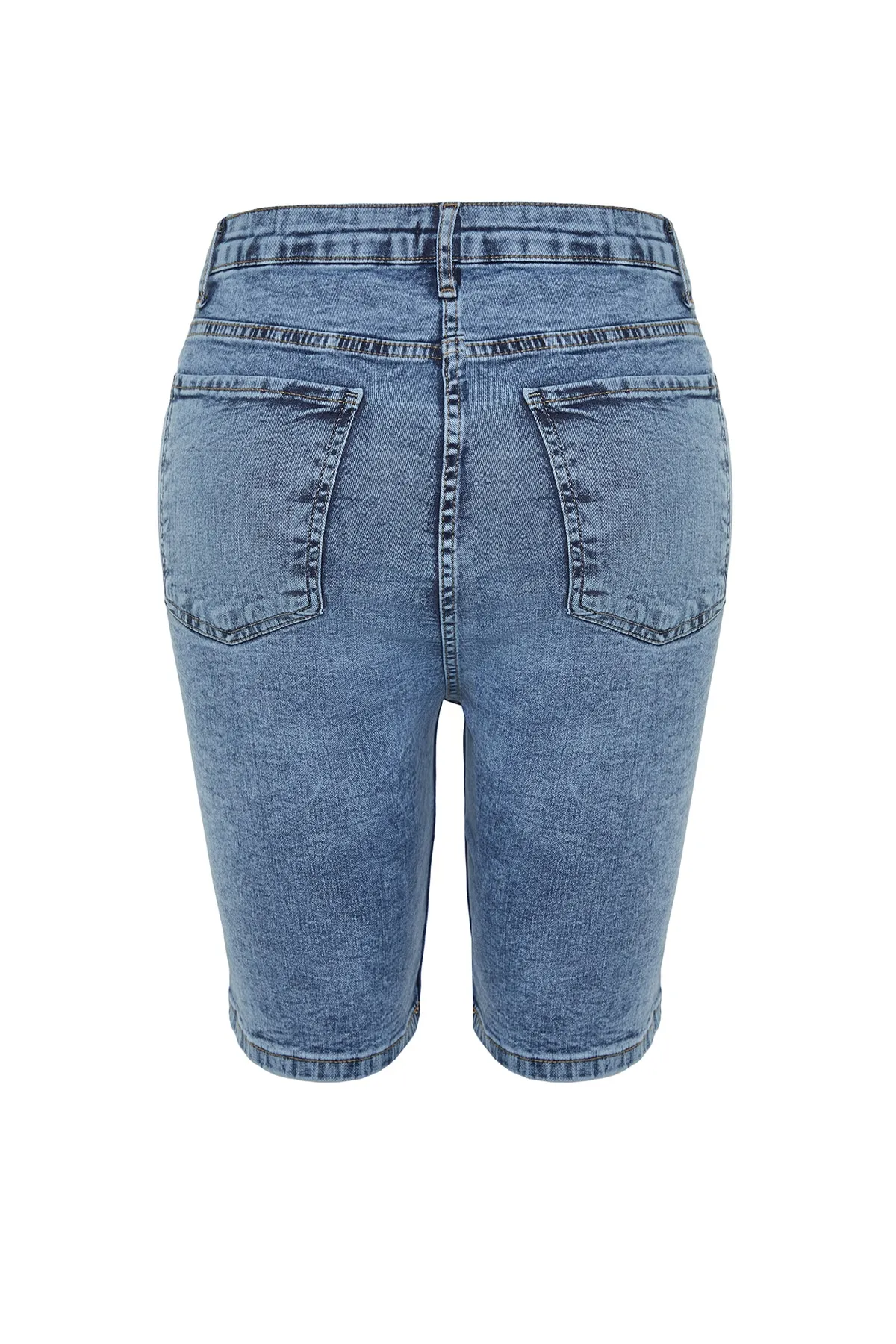 Trendyol Curve  Dunkelblaue, dehnbare Skinny-Shorts und Bermudas mit hoher Taille