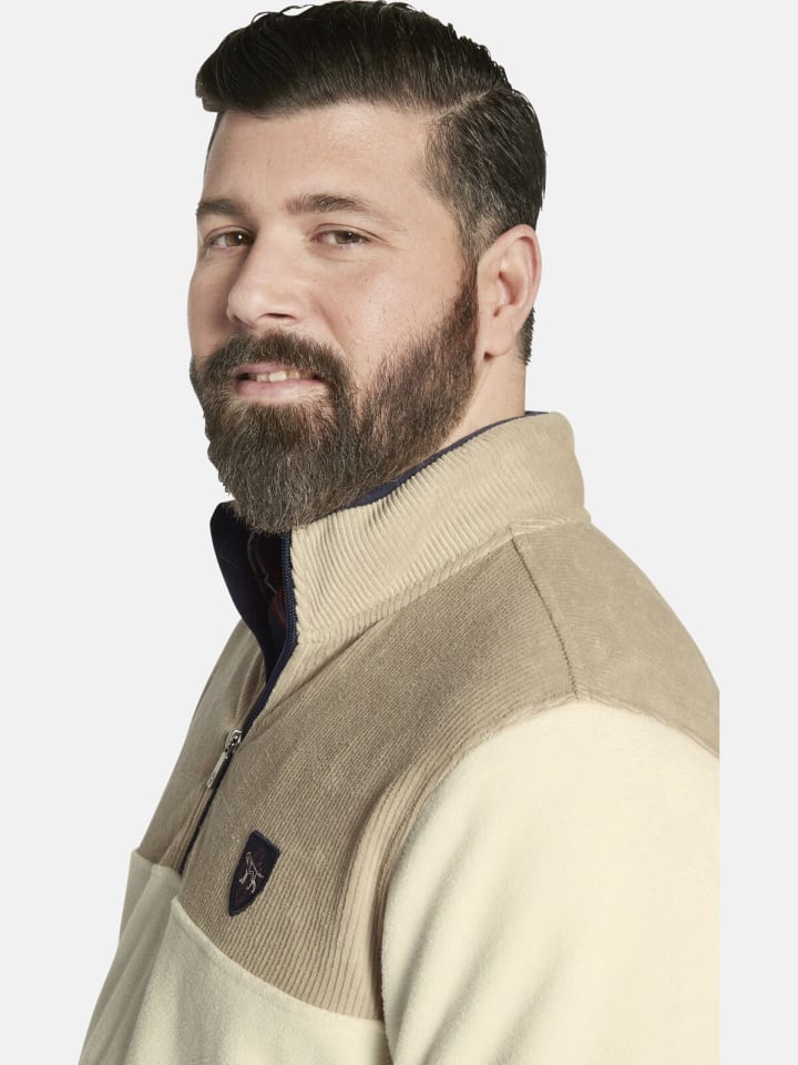 Charles Colby Fleece-Sweatshirt DUKE DILLEN in wollweiß günstig kaufen