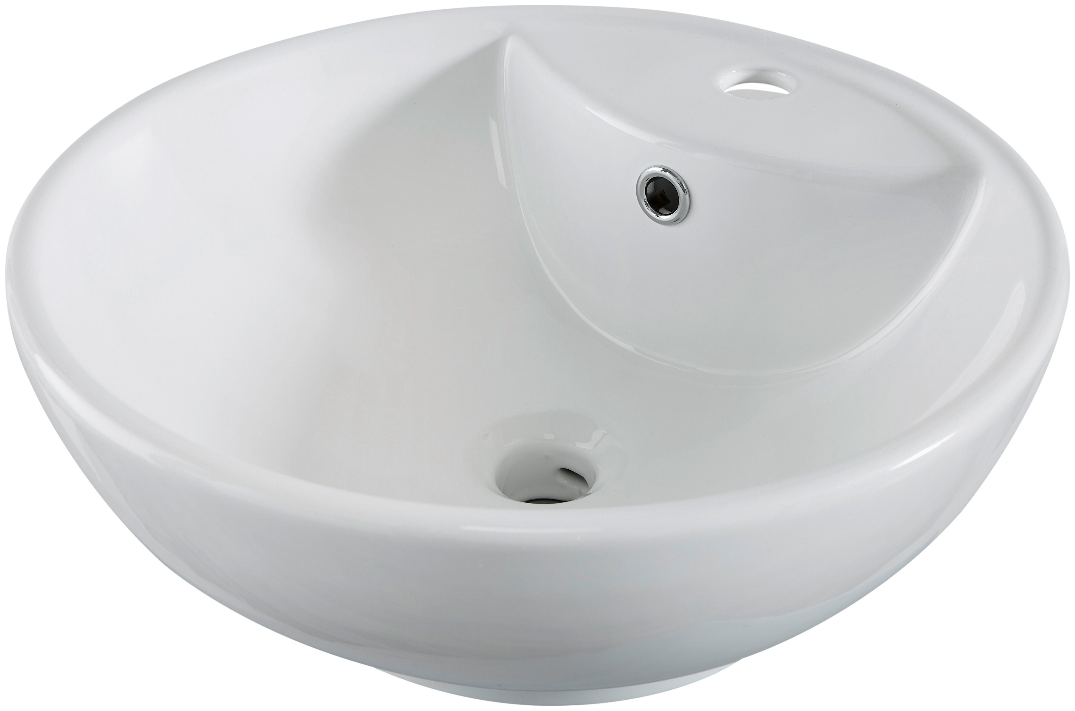 welltime Aufsatzwaschbecken Milano, mit Überlauf, rund, Breite 46 cm