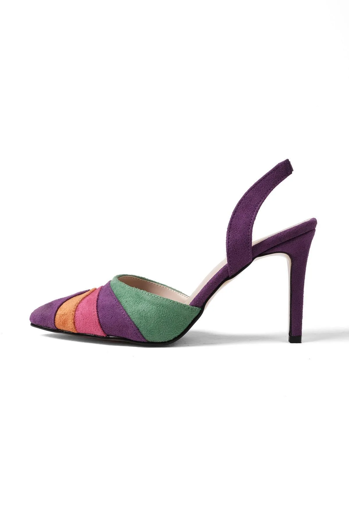 Mio Gusto  Valentina – Mehrfarbige Damenschuhe mit offenem Rücken und Absatz