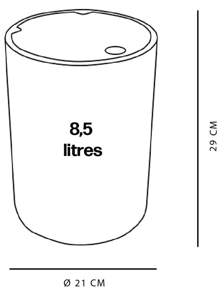 UTILITY Mülleimer in Schwarz - Ø 21 cm x (H)29 cm - 8,5 l günstig kaufen onesize