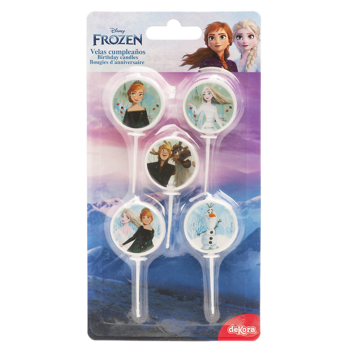 Geburtstagskerzen   Frozen Anna & Elsa, 5 Stück