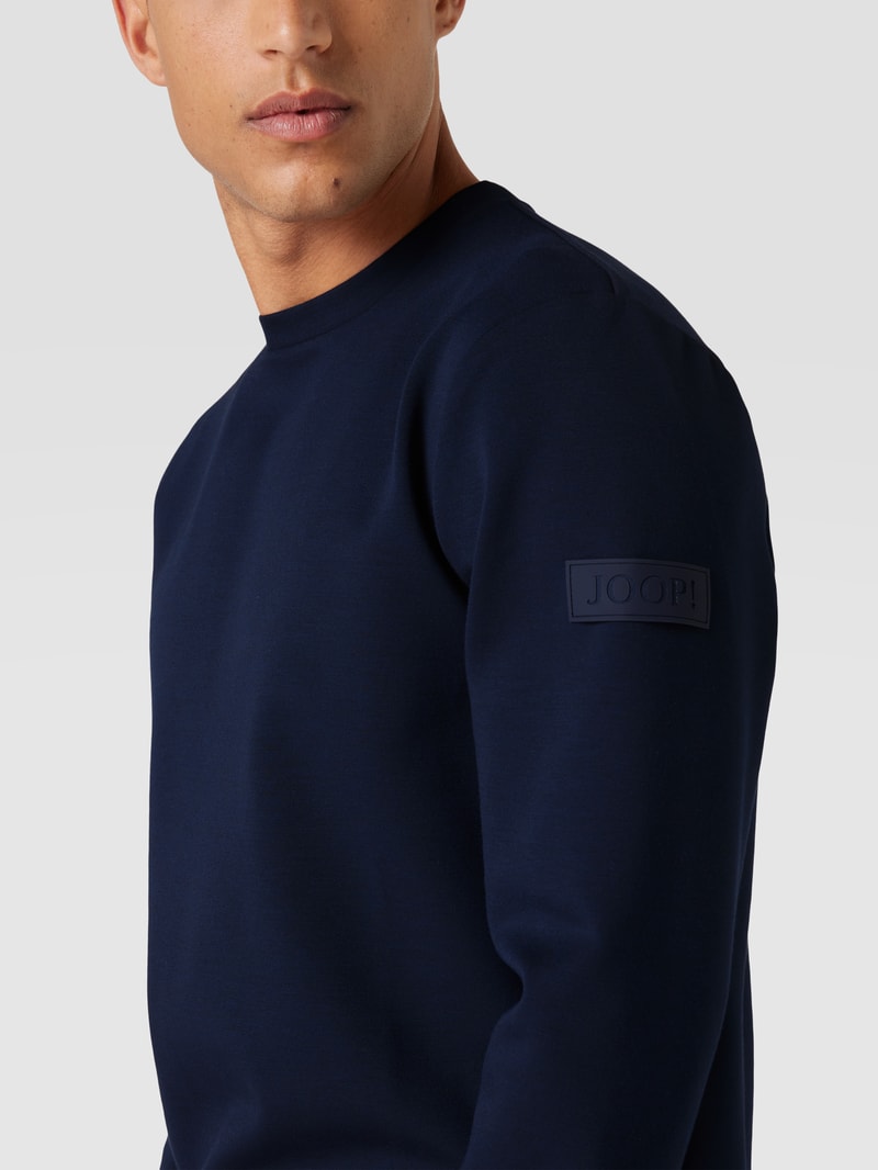 Sweatshirt mit Logo-Patch in marineblau