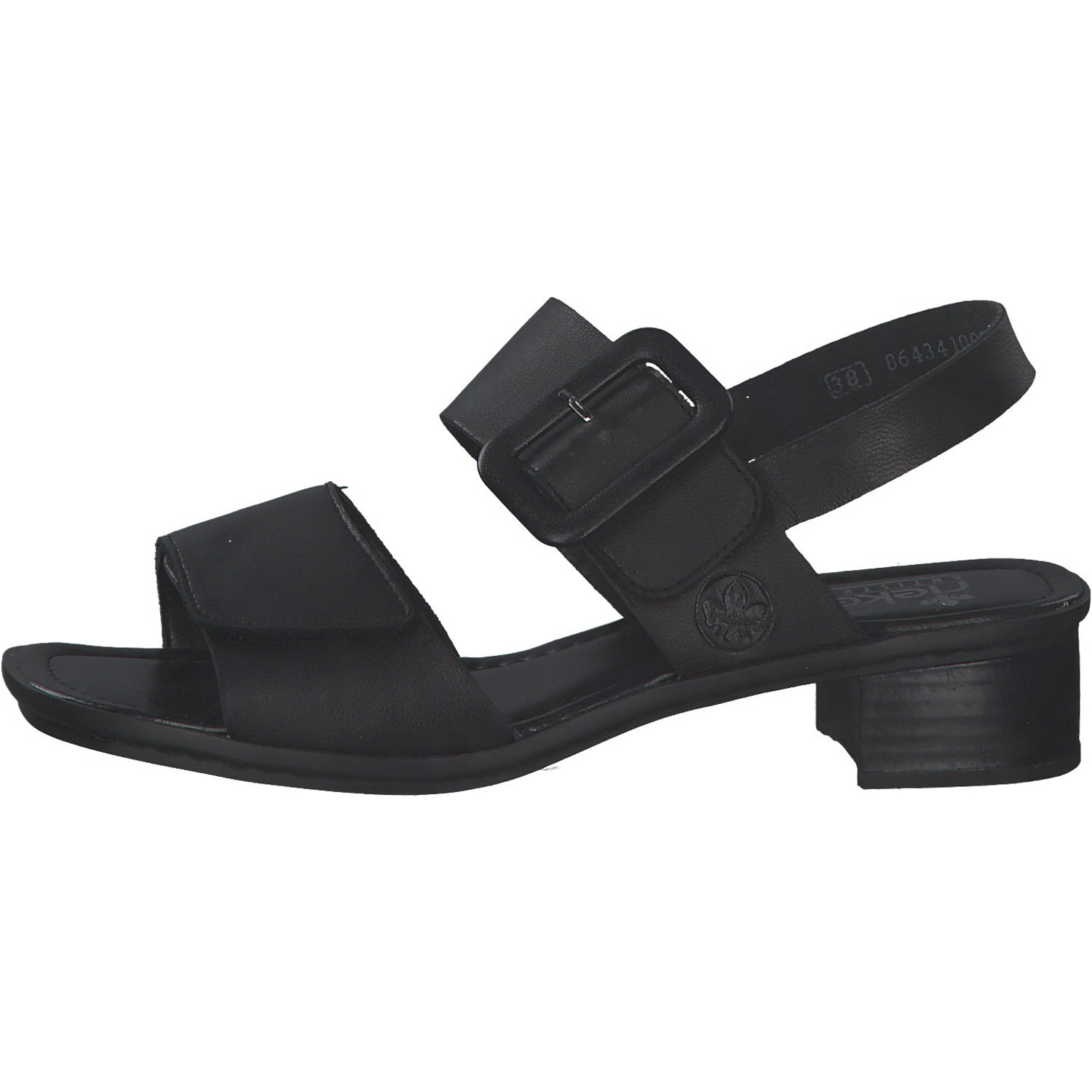 Rieker 62663, Plateau-Sandaletten, Damen, Schwarz