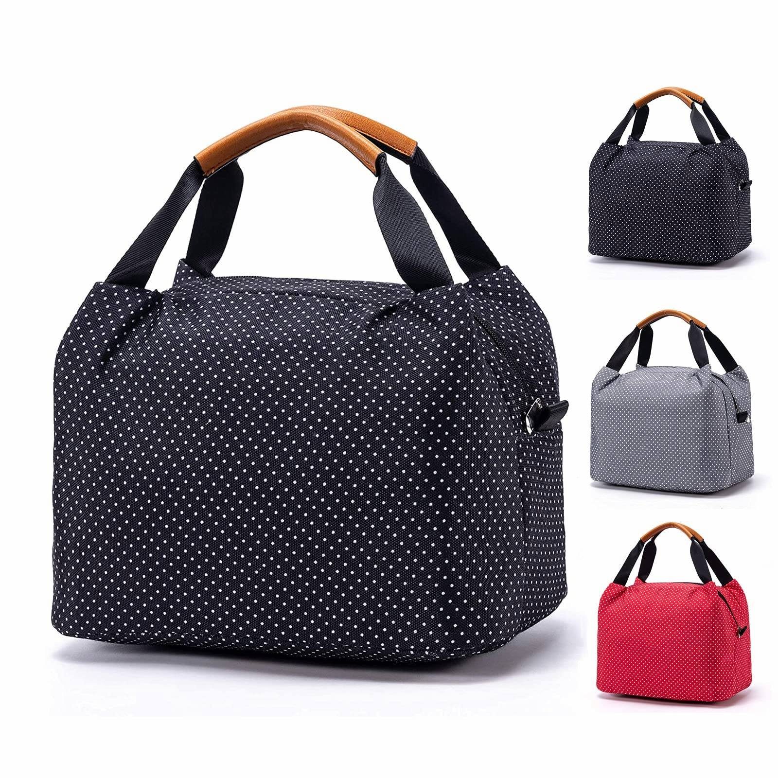 TAN.TOMI Thermobehälter TAN.TOMI Lunchtasche Kühltasche Isoliertasche Lunchbag Thermotasche mit Reißverschluss, Klein und Faltbar aus wasserdichtem Material für Arbeit, Schule, unterwegs und Picknick, Polyester