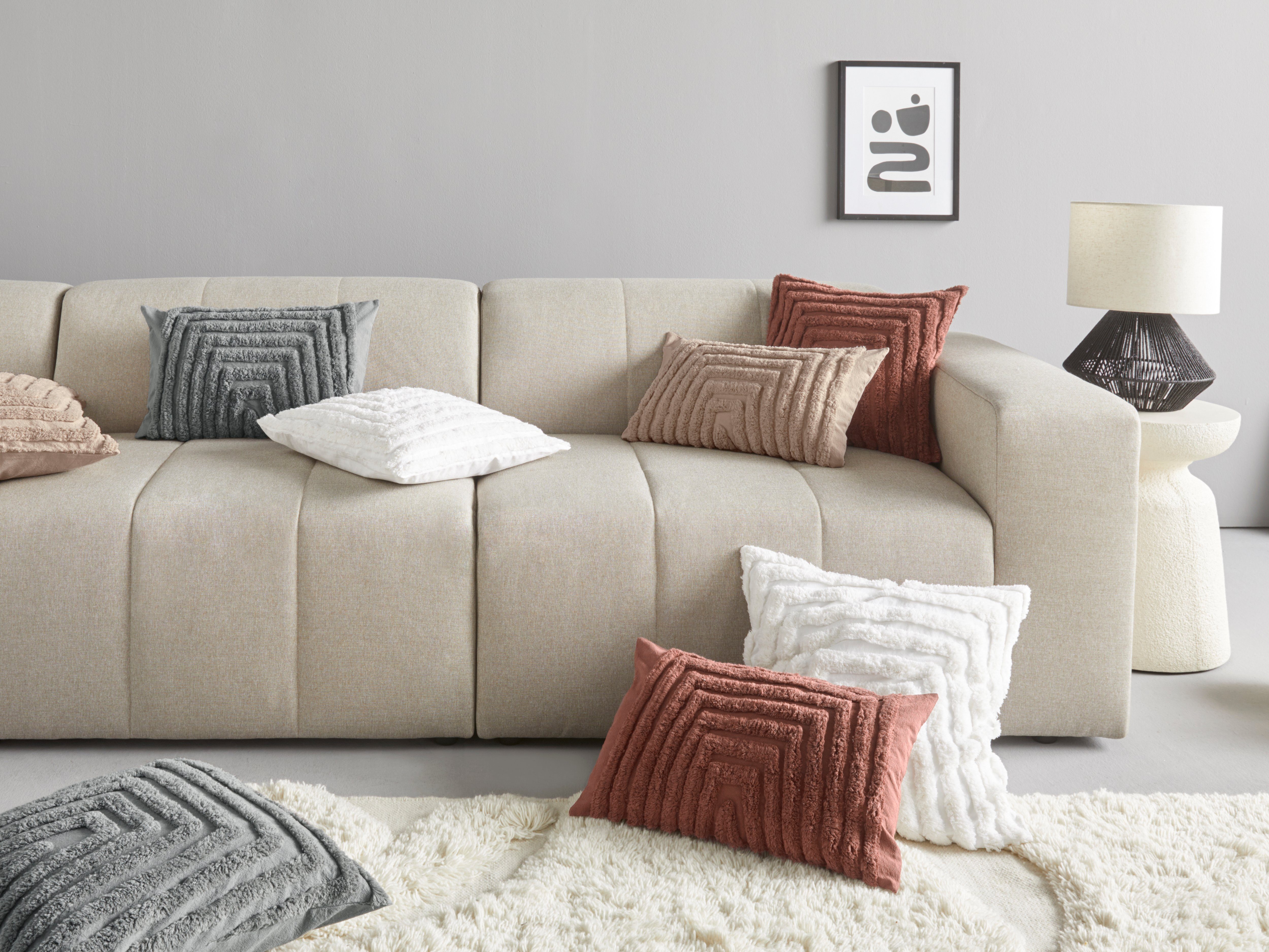Kissenhüllen Loana, LeGer Home by Lena Gercke (2 Stück), mit flauschigen 3D Muster