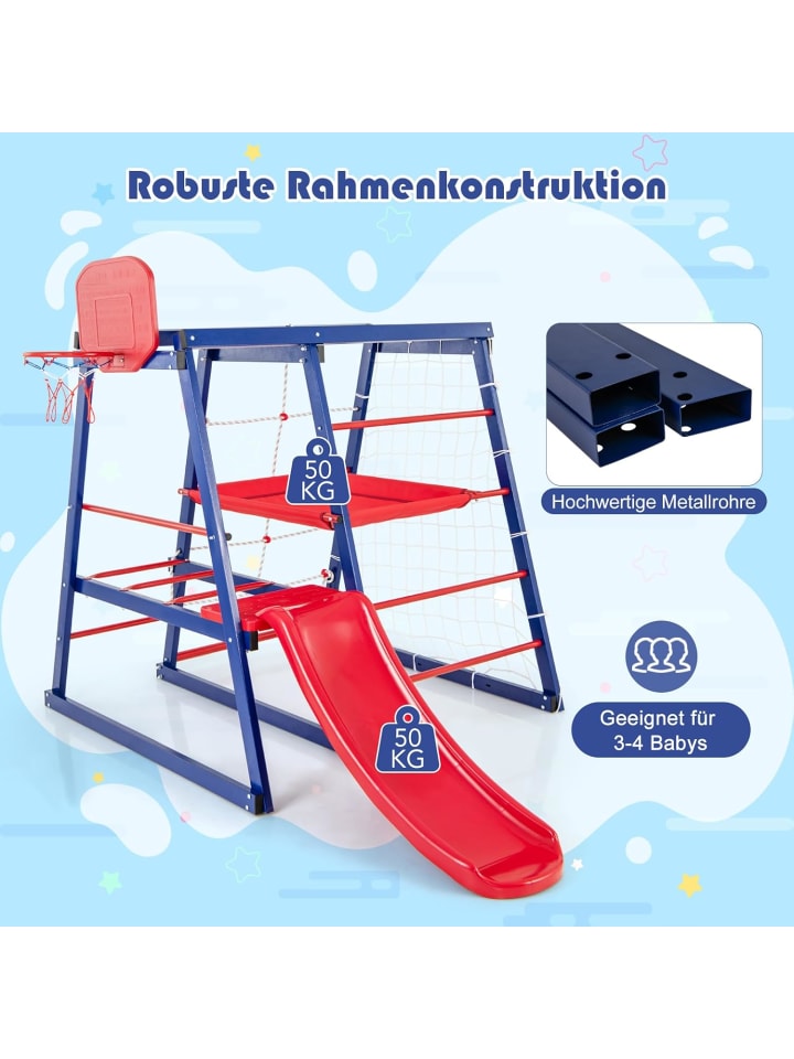 COSTWAY Klettergerüst Outdoor 7 in 1 150x142x146cm in Blau günstig kaufen onesize