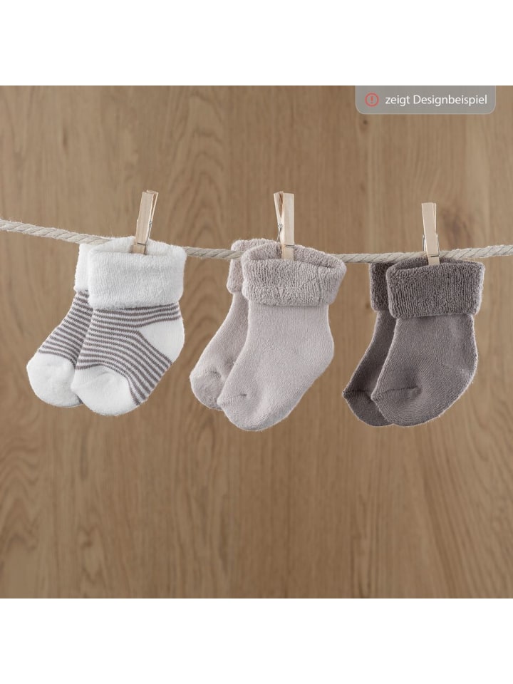LaLoona Erstlingssocken 6er Pack Baby Söckchen mit Umschlag in beige günstig kaufen onesize