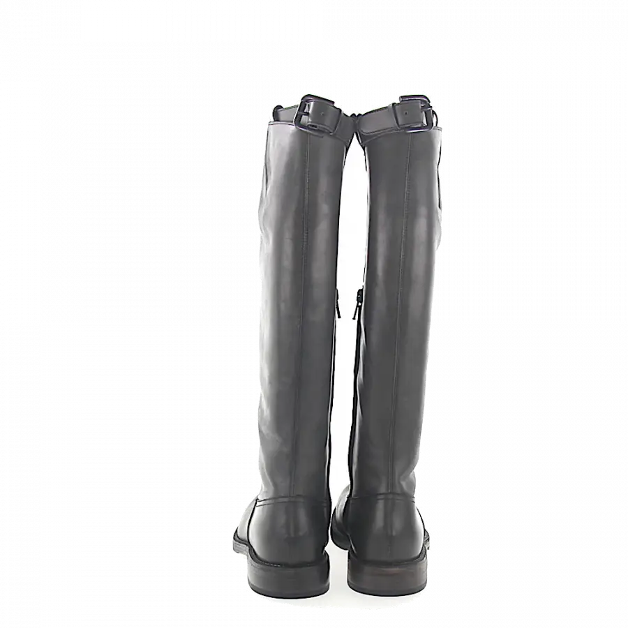 Budapester - Stiefel Glattleder Kalbsleder Zierschnalle grau - grau