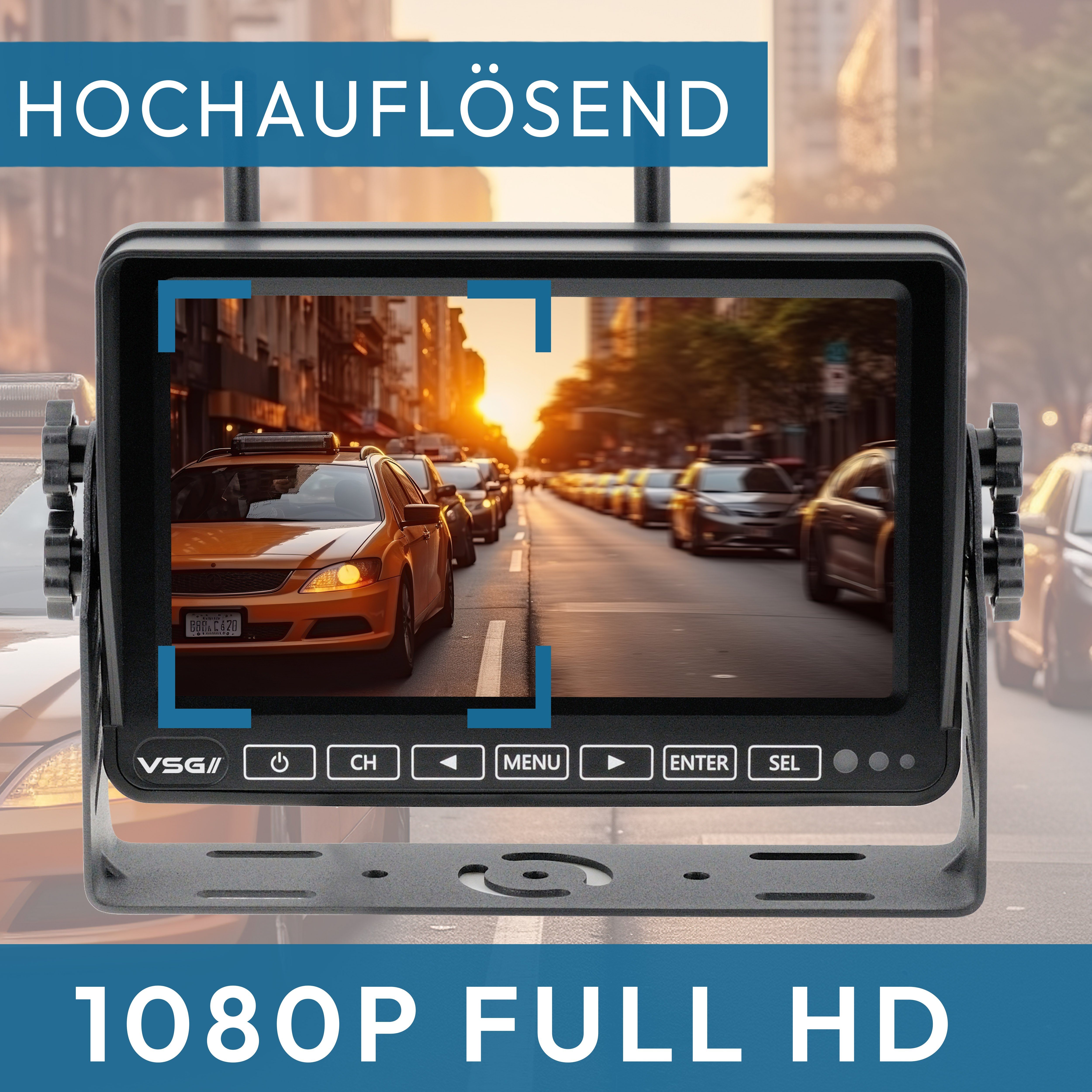 VSG24 IP69K EXPERT Robuste Schwerlast Rückfahrkamera mit FULL HD Auflösung Rückfahrkamera (Nachtsicht, 12V, HD-1080P, 155° Blickwinkel, Wohnmobil, LKW)