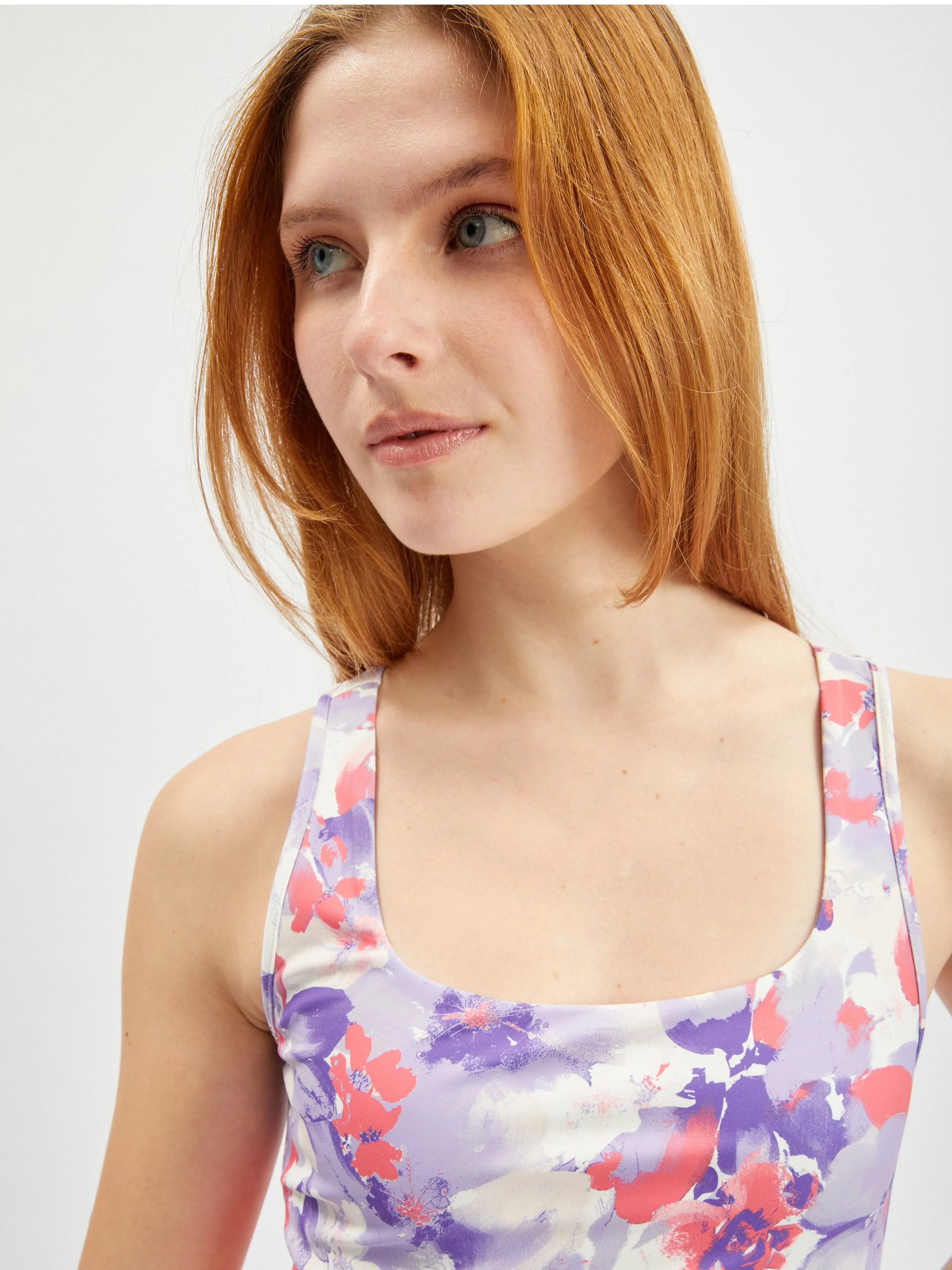 Hellvioletter Damen-Sport-BH mit Blumenmuster ORSAY