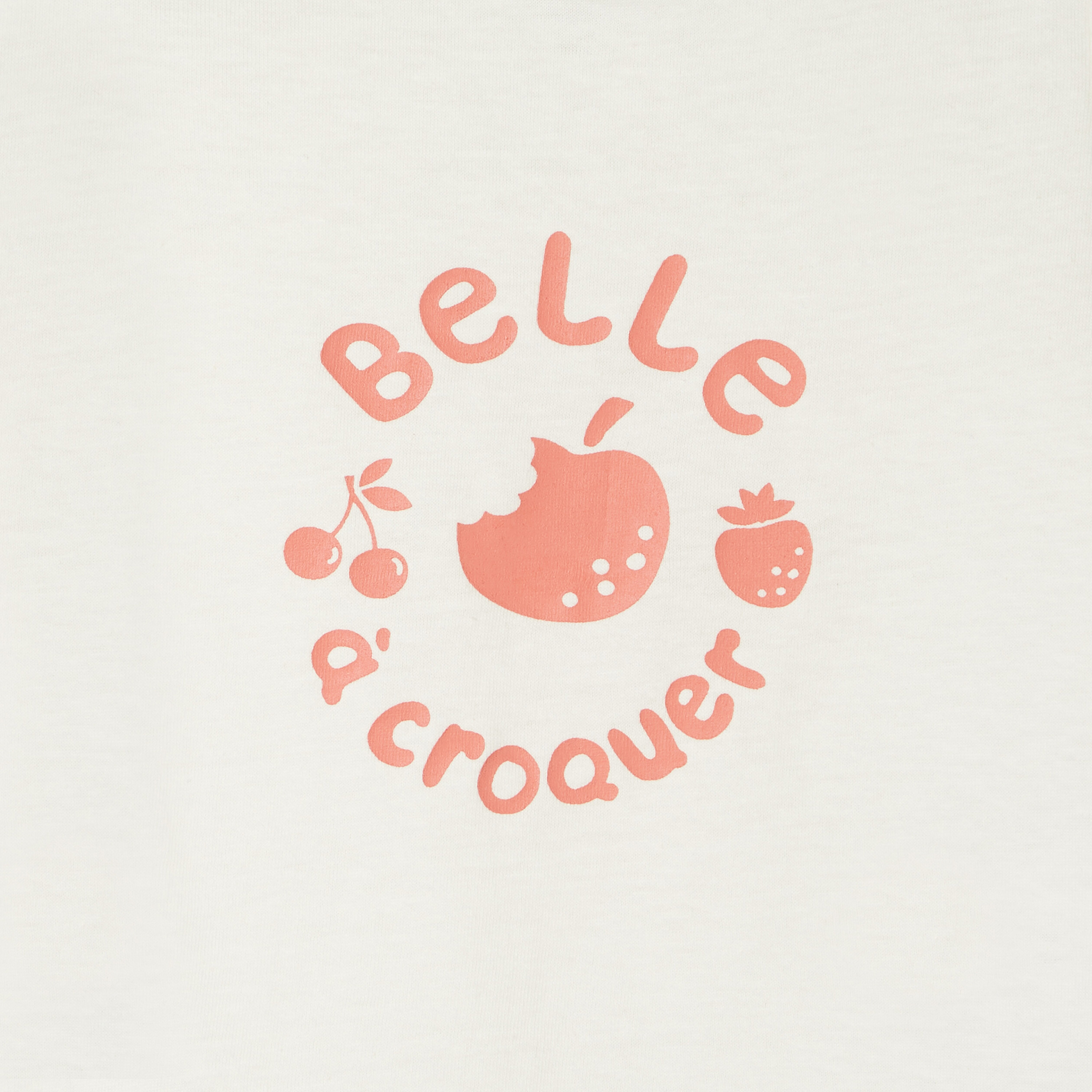 T-shirt manches courtes ivoire bébé fille | La Halle