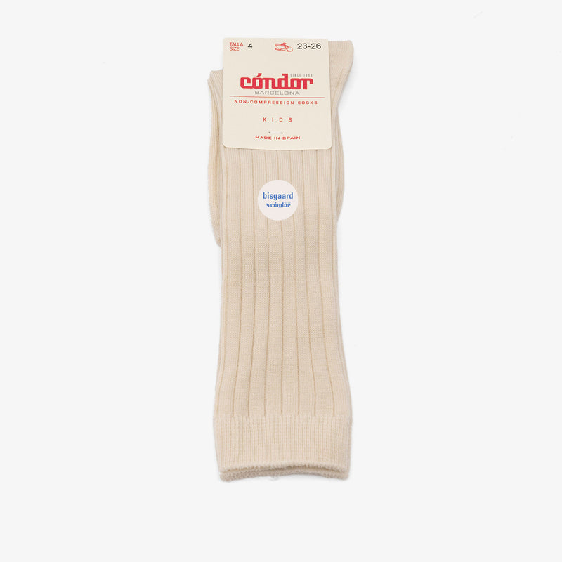 rib kniestrümpfe aus wolle - Beige