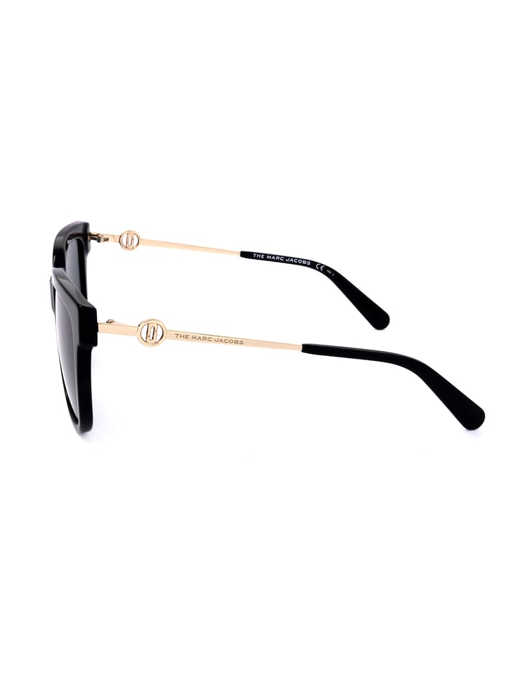 Marc Jacobs Damen-Sonnenbrille in Schwarz-Gold/ Dunkelblau günstig kaufen 55