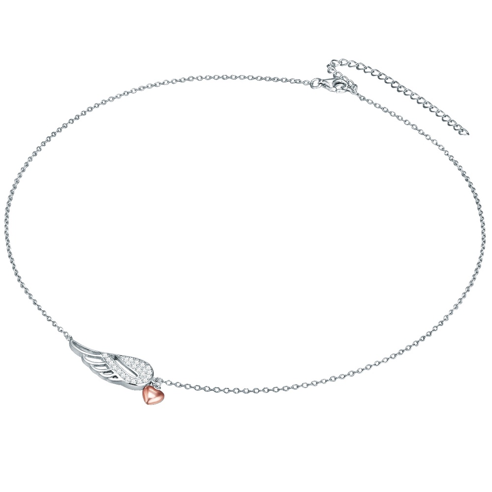 Rafaela Donata Collier en argent Coeur/aile Argent sterling Oxyde de zirconium (CZ) en Argent collier