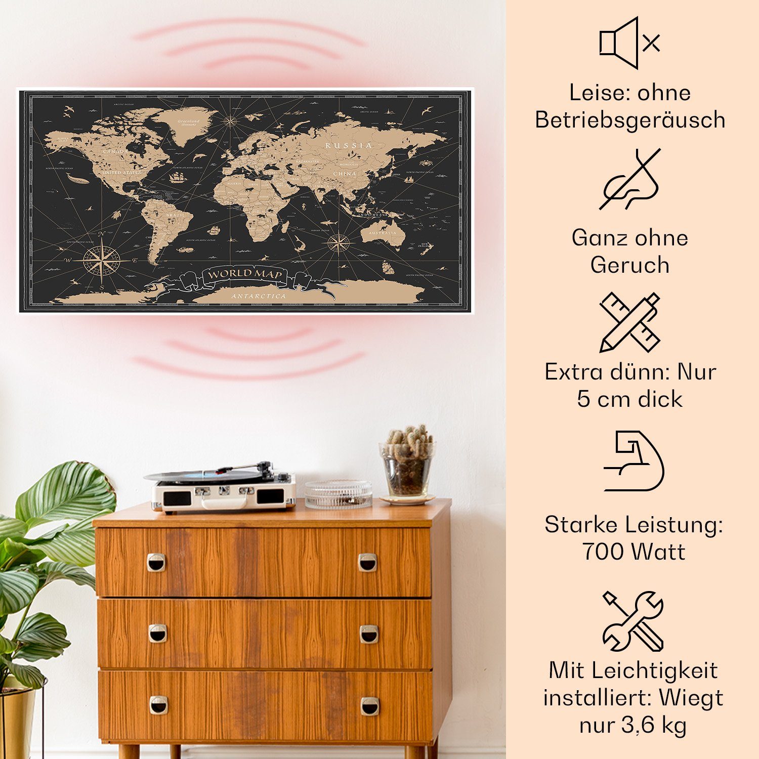Klarstein Heizkörper Wonderwall Air Art Smart 700W, elektrische Infrarotheizung mit Thermostat Bild elektrische Heizung