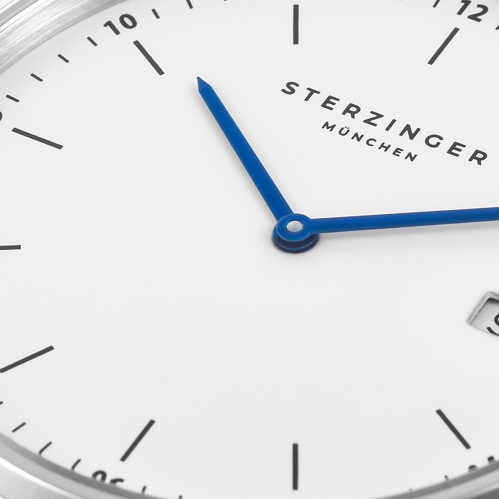 Sterzinger Montre à quartz Zeitmesser en Argent Cuir véritable en Marron Montre