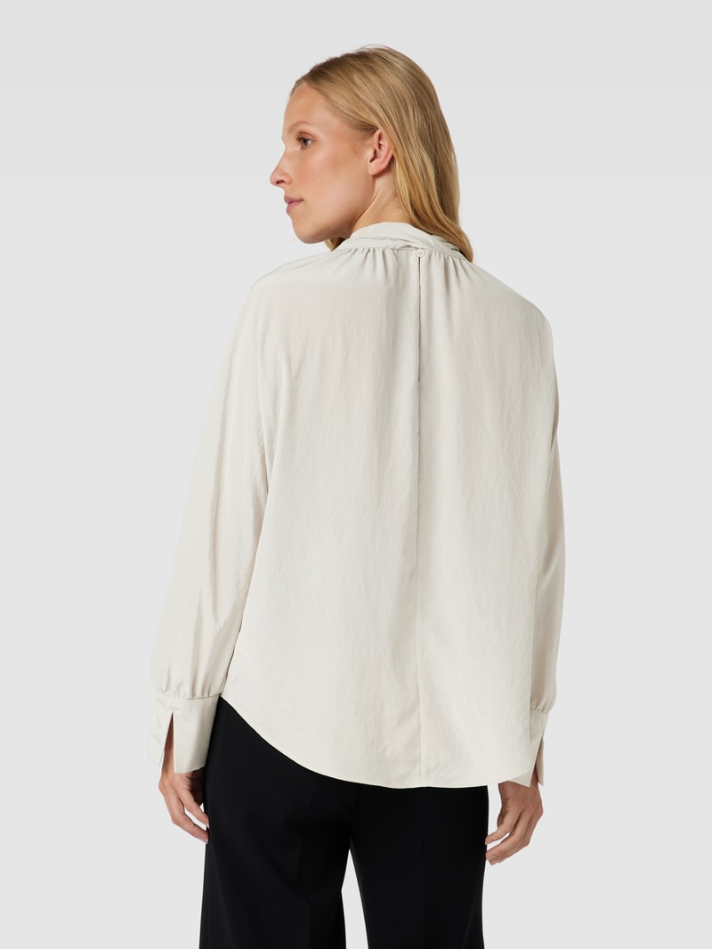 Bluse mit Schal-Element in stein